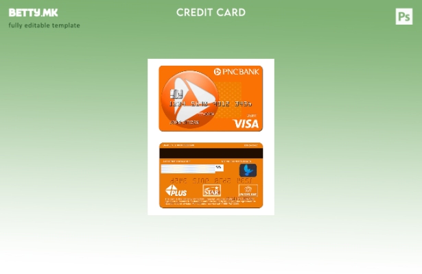 Модерен стил на САД PNC банка шаблон Visa дебитна картичка